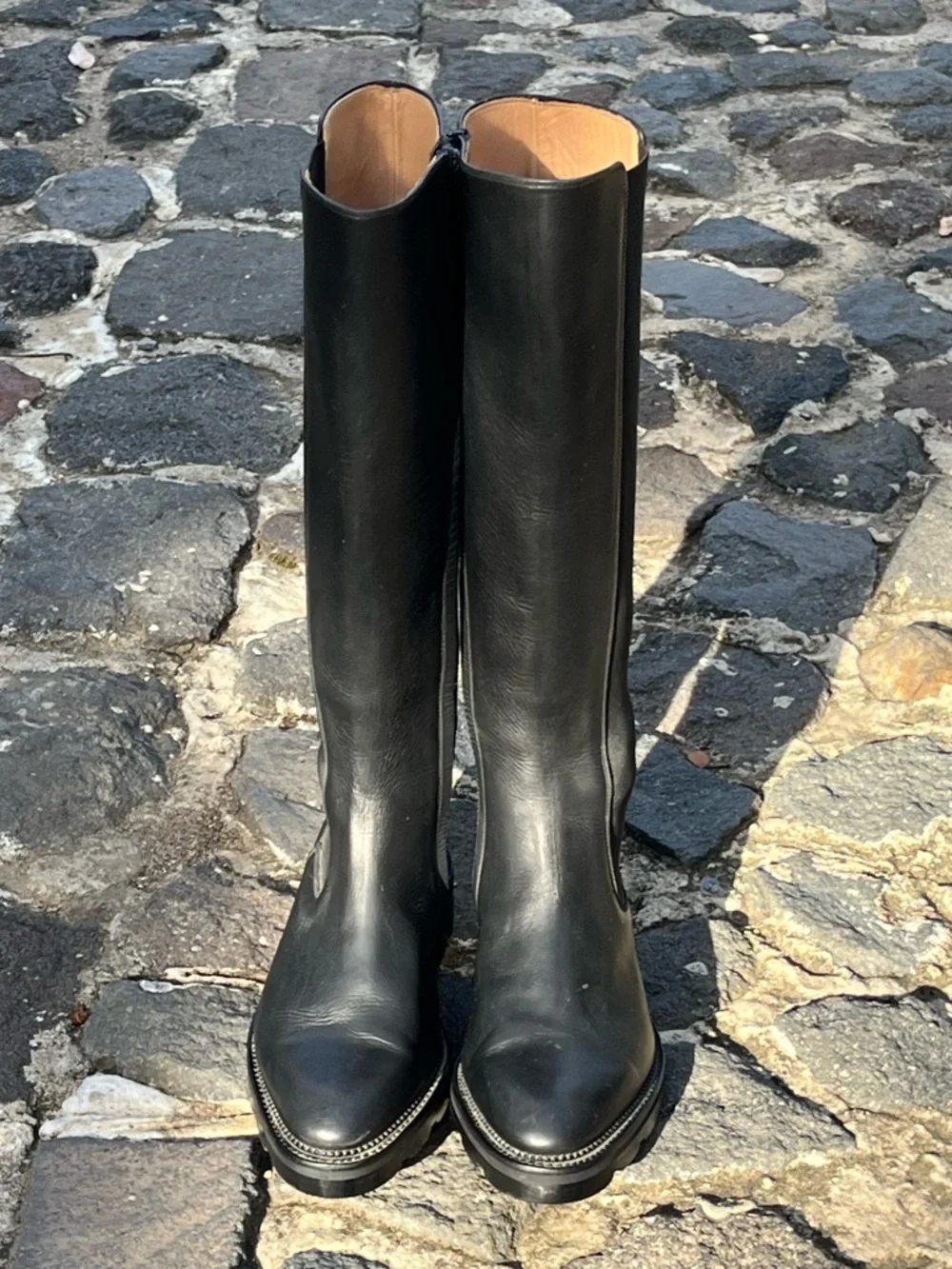 Like New! Alexander Wang Andy Knee-High Black Leather Chelsea Riding Boots